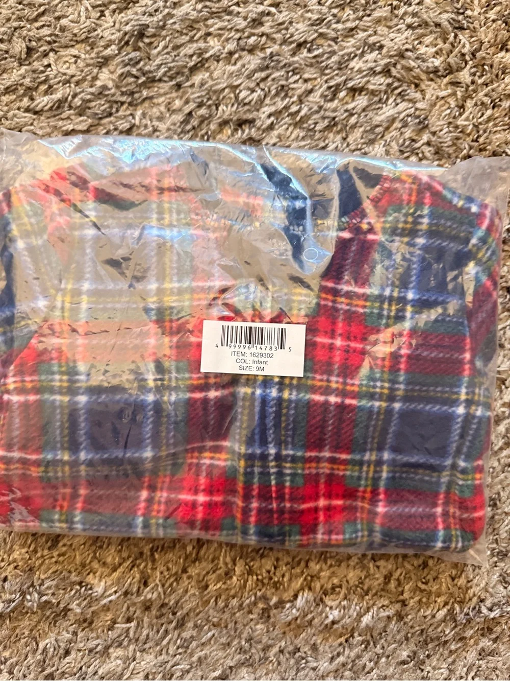 Eddie Bauer Red & Navy Plaid Toddler Footed One-Piece